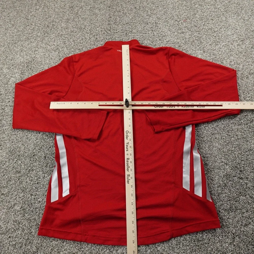 Adidas‎ Shirt Mens M Red Adizero ClimaCool Pullover 1/4 Zip Sweatshirt Athletic
